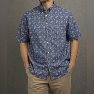 Bugle Boy Company Men’s L Paisley shirt. Button down. Short sleeve. Vintage GUC